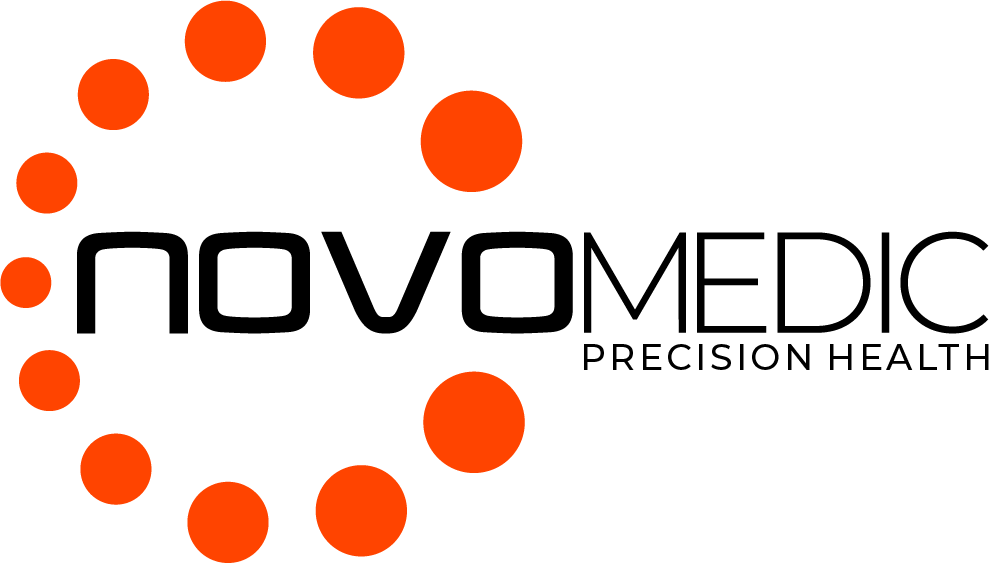 NovoMedic Precision Health Logo - #FF4400 - für hellen Hintergrund